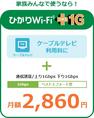 家族みんなで使うなら！ひかりWi-Fiプラス1G