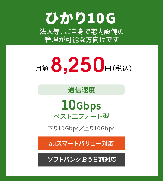 法人等、ご自身で宅内設備の管理が可能な方向けです